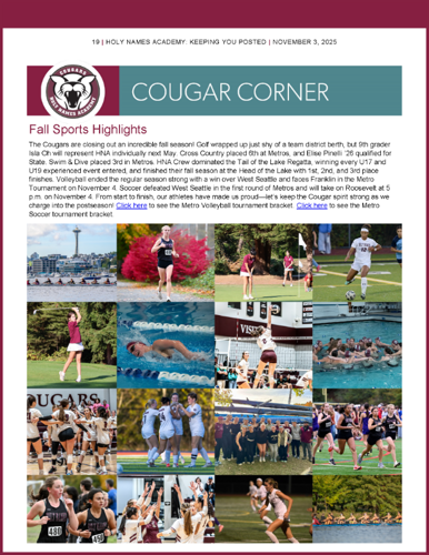 Cougar Corner November 2025