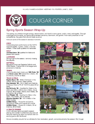 Cougar Corner June 2025