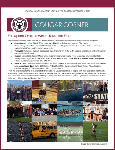 Cougar Corner December 2025
